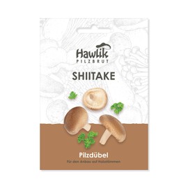 Hawlik Pilzbrut - Growing Shiitake Mushrooms on Wood & Tree Trunks - Grow Fresh Mushrooms Easily - 20 Mushroom Dowels with Mycelium for Breeding on Wood