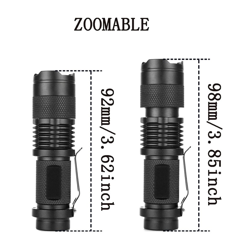 XYSRZ 4 Pack One Mode Green Light Flashlight with Clip