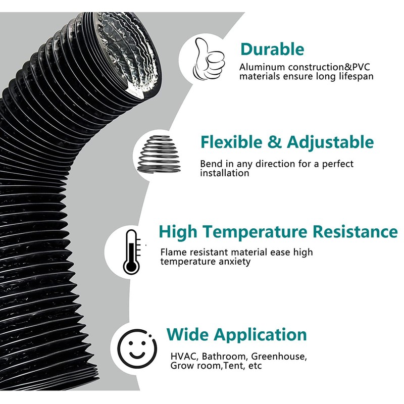 Dryer Vent Hose 5 Inch Air Duct 9.84 Feet Flexible