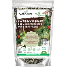 GARDENWISE Evergreen Fertilizer – All-Purpose Granular Plant Food for Outdoor Trees and Shrubs, Azaleas, Magnolias, Pines & Arborvitae – Slow-Release Formula (2 quarts)