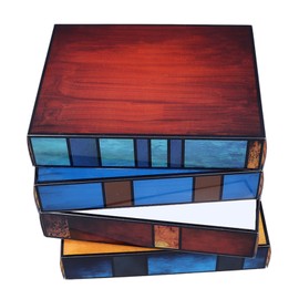 Stacked Books Lamp Colorful PVC Vintage Books Table Lamp Nightstand Reading Desk Lamp for Home Bedside Decor