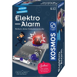 Kosmos 658083 Electric Alarm, Safe Secret Hiding Hideout, Electric Kit for Alarm System, Flashing Warning Light, Siren, Experiment Set for Children from 8 Years, Experiment Box, Birthday Gift, S