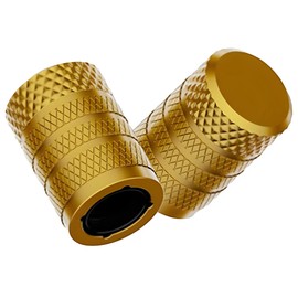 JacobsParts 4pcs Tire Valve Stem Caps Anodized Aluminum Corrosion Resistant Covers Car Bike - Yellow