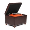 Furnistar 24” Rectangular Faux-Leather Storage Ottoman Bench (Coffee)