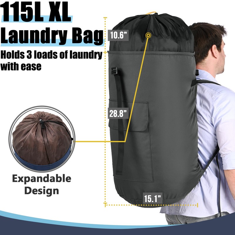 Laundry Backpack Bag, 115L Laundry Bag Heavy Duty Extra Large,