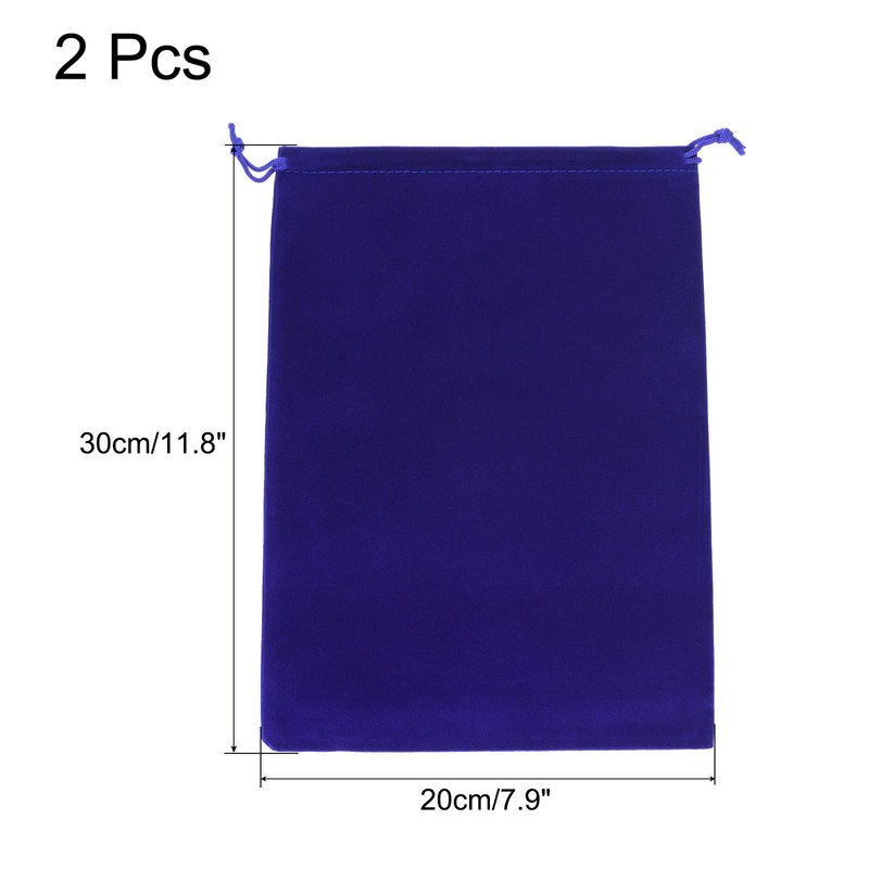PATIKIL Microfiber Pouch 30x20cm Dark Blue 2pcs Soft Storage Drawstring