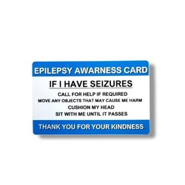 Epilepsy Awareness Medical Awareness Badge, Emergency Information Card