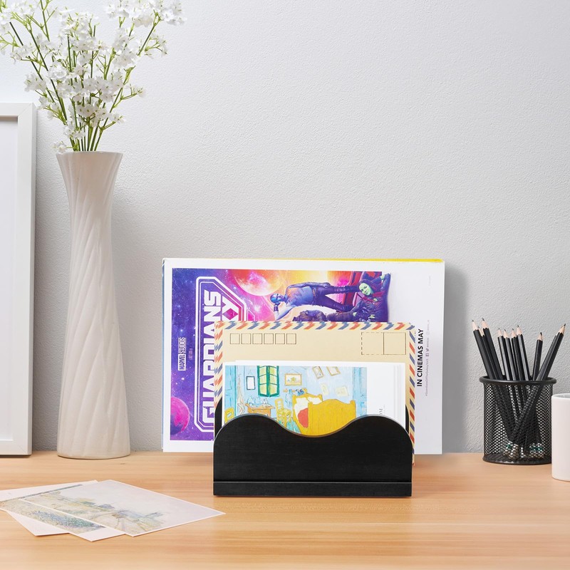 DRASTAR Mail Organizer Countertop, Letter Holder for Desk, Mail Sorter