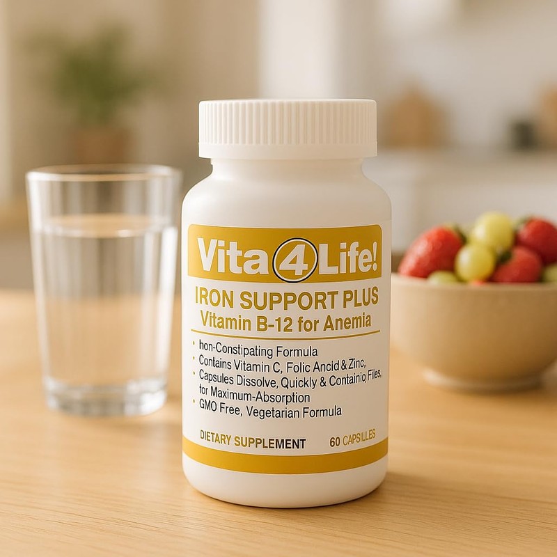Vita4Life!® Iron Support Plus - 40mg Iron with Vitamin C,