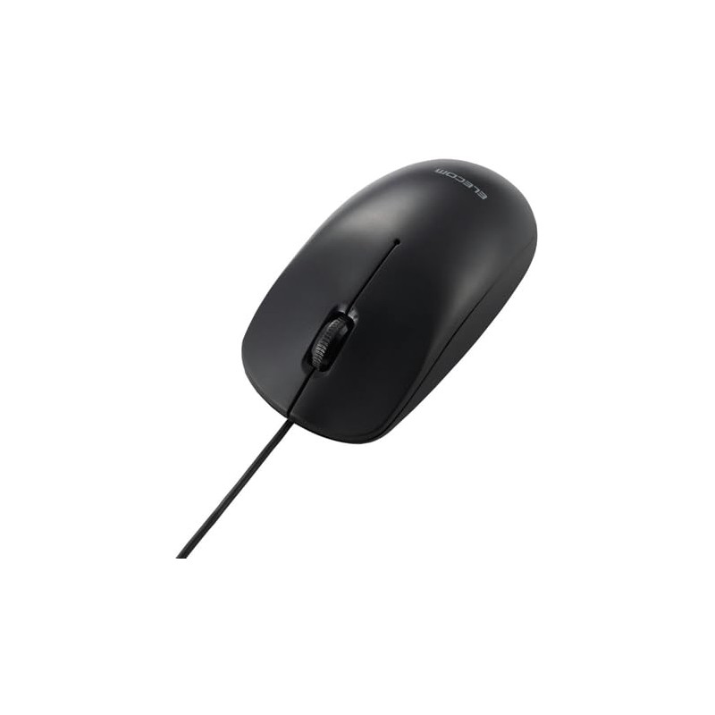 Elecom M-K8URBK Corporate Mouse, Wired Optical Mouse, 3 Buttons, Eco