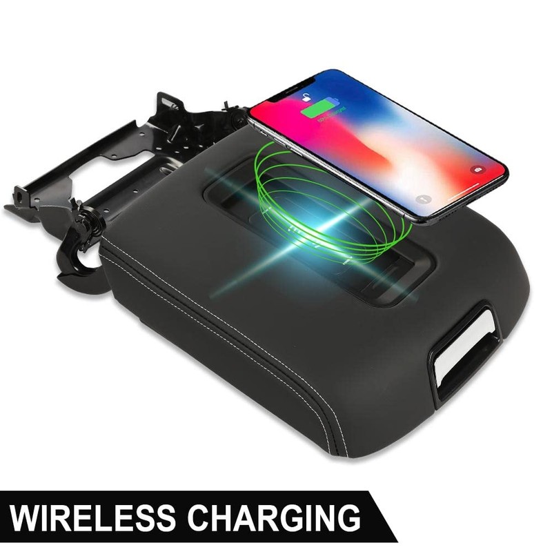 G-PLUS Center Console Armrest Lid w/Wireless Charger Compatible with Chevy