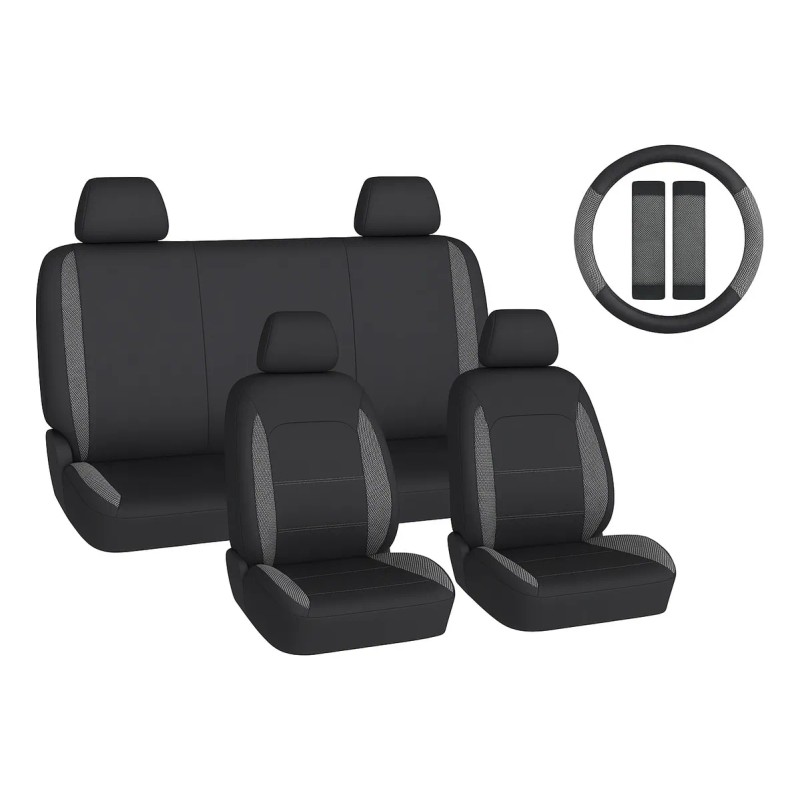Cubreasientos Tela Negro Grey Mesh 13pzs Rivian R1t