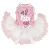 Petitebelle Happy Easter Bunny Ear Puppy Dog Dress (Pink/Beige, Medium)