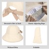 Women Sun Bucket Hat Ponytail Hole with Bow Tie Waterproof