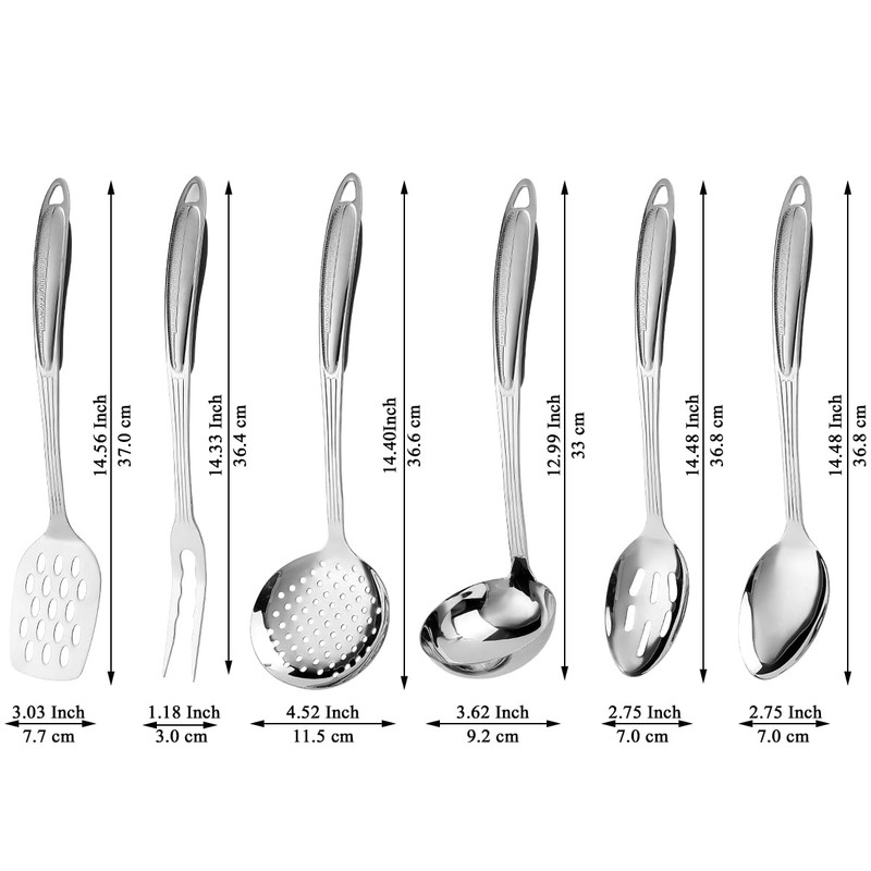 Berglander Stainless Steel Kitchen Utensils Set 6 Pcs, Cooking Utensil