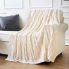 Battilo Soft Knitted Dual Cable Throw Blanket 50" 60" (Cream)