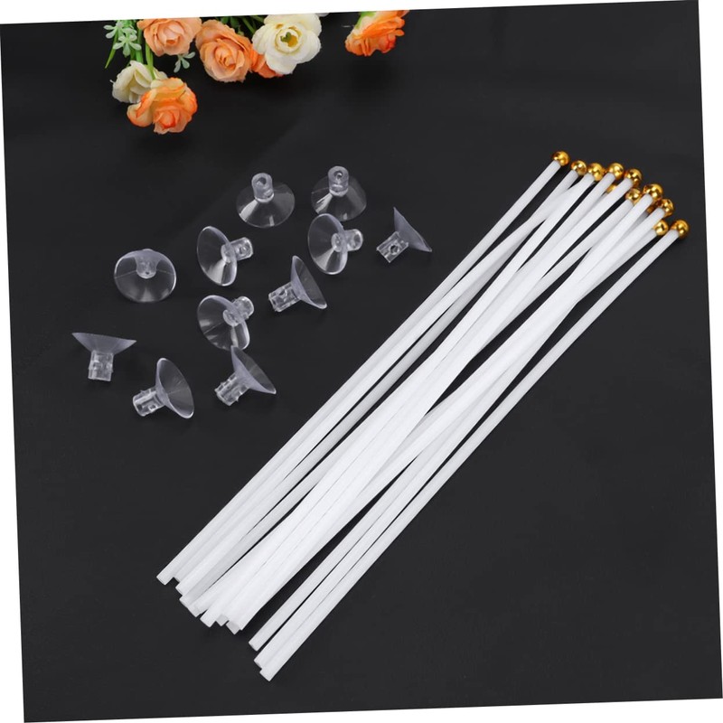 IWOWHERO Pack of 10 Flag Banner, Table Flagpole, Flag Holder