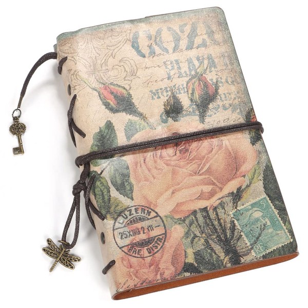 Angelicate Diary, Antique Notebook, Notebook, Notepad, PU Leather, Vintage, No