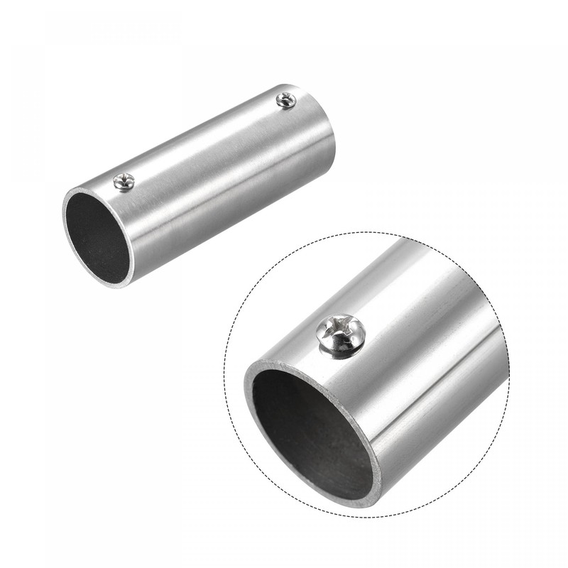 sourcing map Rail Pipe Fitting 2-Way 100mm Length 202 Stainless