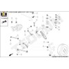 Front suspension strut support bearing, strut bearing, rear on both