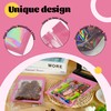 LOKQING 200 Pcs Holographic Bags Pink Mylar Hangover Kit with