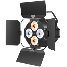 Stage Lights with Barn Doors, 1 Pack LED Par Lights DMX512 Professional Party Lights Spotlight for Theater Studio Photostudio Home Parties Church Events Wedding