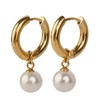 LuckyLy Aretes Mujer con Perlas Colgantes, Arracadas de Acero Inoxidable