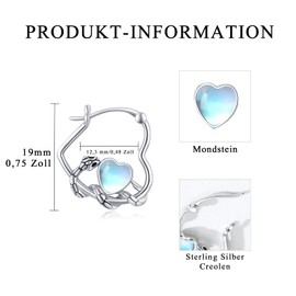 TRISHULA Animal Earrings 925 Sterling Silver Snake Hoop Earrings Hypoallergenic Moonstone Earrings Snake Jewellery Gift for Women Girls Women Children, Sterling Silver