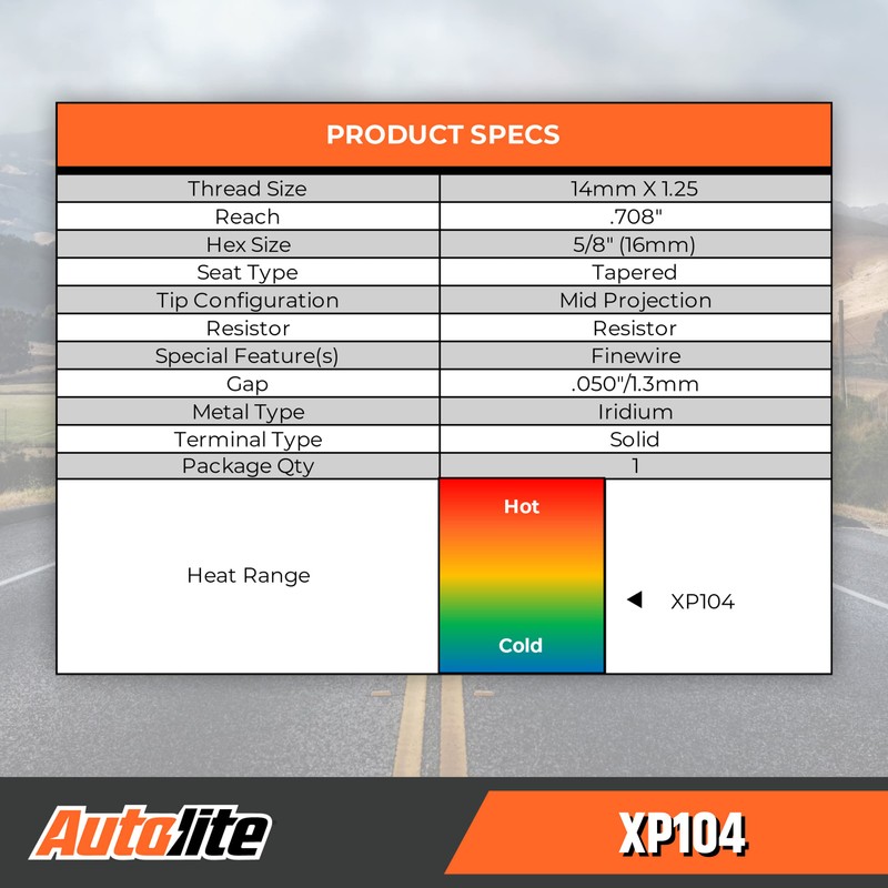 Autolite Iridium XP - Bujías de repuesto para automóviles, XP104
