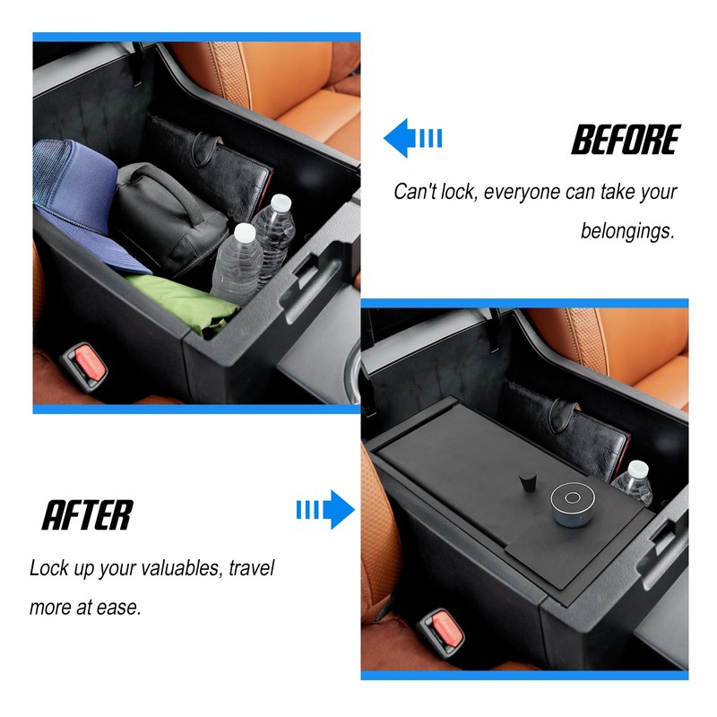 3mirrors Center Console Safe Gun Safe Box with Fingerprint Lock