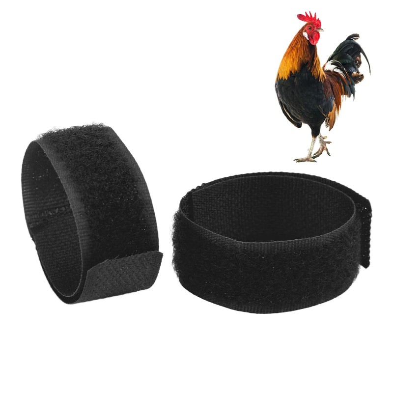 2Pcs Rooster Collar, Anti Noise Nylon Neckband Chicken Neck Belt