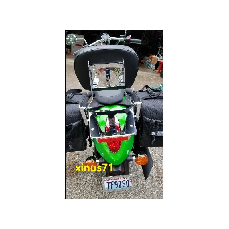 JMei Sissy Bar Backrest with Luggage Rack For Kawasaki Vulcan