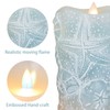 MELTONE Ocean Blue Flameless Candles Flickering Wick Real Wax Shell