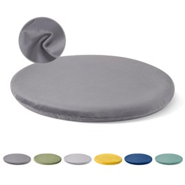Gumcoly 14Inch Bar Stool Cushions,Round Memory Foam Seat Cushion,Anti Slip Circle Stool Cushions,Detachable Chair Cushion,Fabric Soft Chair Pad for Office Dining Kitchen Living Room Dark Grey