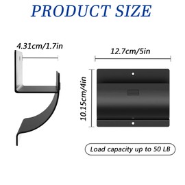 HhdvdyWgd Heavy Duty Ladder Hooks for Garage Wall 4 Pack Black Utility Hooks, Wall Mount Ladder Rack & Tool Hanger for Shed Organization, Garage Accessories & Outdoor Storage (4)