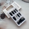 Christmas Press On Nails Medium Fake Nails Black White Stripes