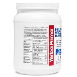 Yerba Prima Psyllium Whole Husks Fiber Supplement - Colon Cleanse - Gut Health - Vegan Non-GMO Gluten Free - 20oz