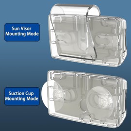 ZANEDY EZ Pass Holder for Windshield and Visor with Strong Suction Cups Visor Clip Toll Pass Transponder iPass Holder(Clear)