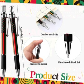 Sayglossy 50 Pcs Black History Month Pens Bulk Black History Month Pens Ballpoint Pens Quote Retractable Pen for 2025 African American Festival Celebration Decoration Party Favors (American Flag)