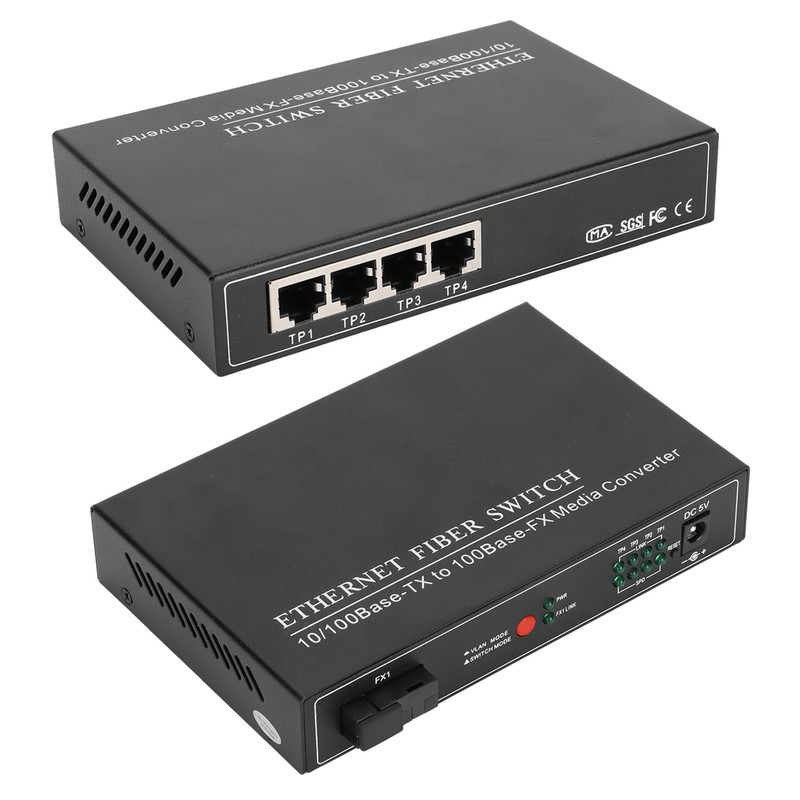 4 Ports Ethernet Fiber Switch TBCMC3414ES20A Plug Play Stable Sturdy