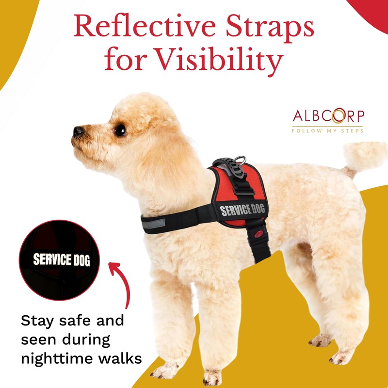 ALBCORP Service Dog Vest Harness – Reflective Service Animal Vest