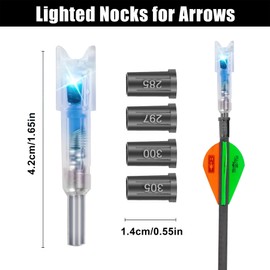 Vcxaykey 3PCS Lighted Nocks for Arrows, Universal Fit for Crossbow Bolts with .285”/.297”/.300”/.305” Bushings, Highly Visibility LED Arrow Nocks, Bowstring Activated on-Off Switch (Blue)