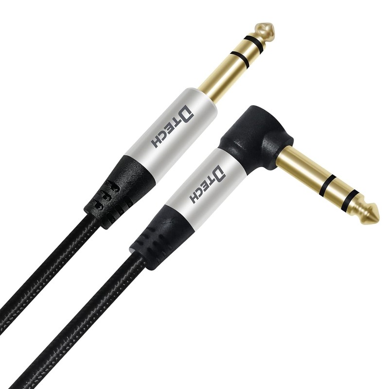 DTech Electric Guitar Cable TRS 1/4 Instrument Cable Aux Right