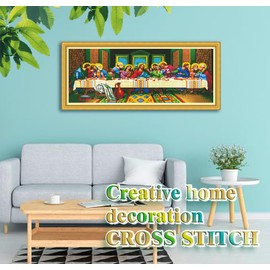 ROSTITCH The Last Supper Stamped Cross Stitch Kits - Counted Cross Stitch Kits for Beginners Adults Needlepoint Flowers Cross-Stitch Patterns Dimensions Needlecrafts Embroidery Kits Arts and Crafts