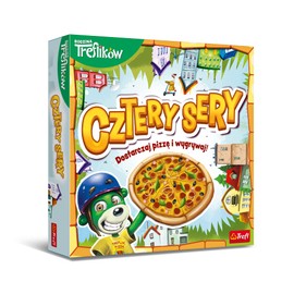 Trefl - Four Cheeses - Family Board Game, Pizza and Winning, Action Board and Cards, Family Game with Fairy Tale Heroes of the Treflik Family, for Adults and Children from 5 Years