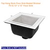 Leyso Stainless Steel Floor Sink Top Hang Basket Strainer Sink