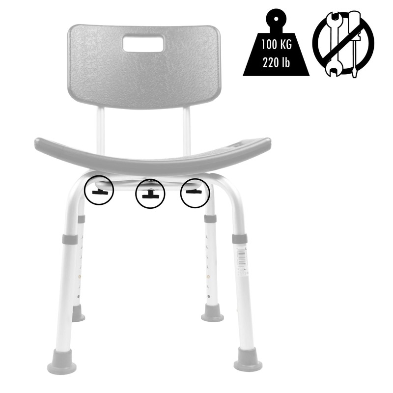 PEPE Mobility Shower Chair to Sit on in Shower, Height