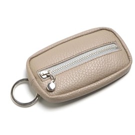 Leather Factory Various (Barrier) Key Chain with Coin Purse, Genuine Leather, beige, (greige)