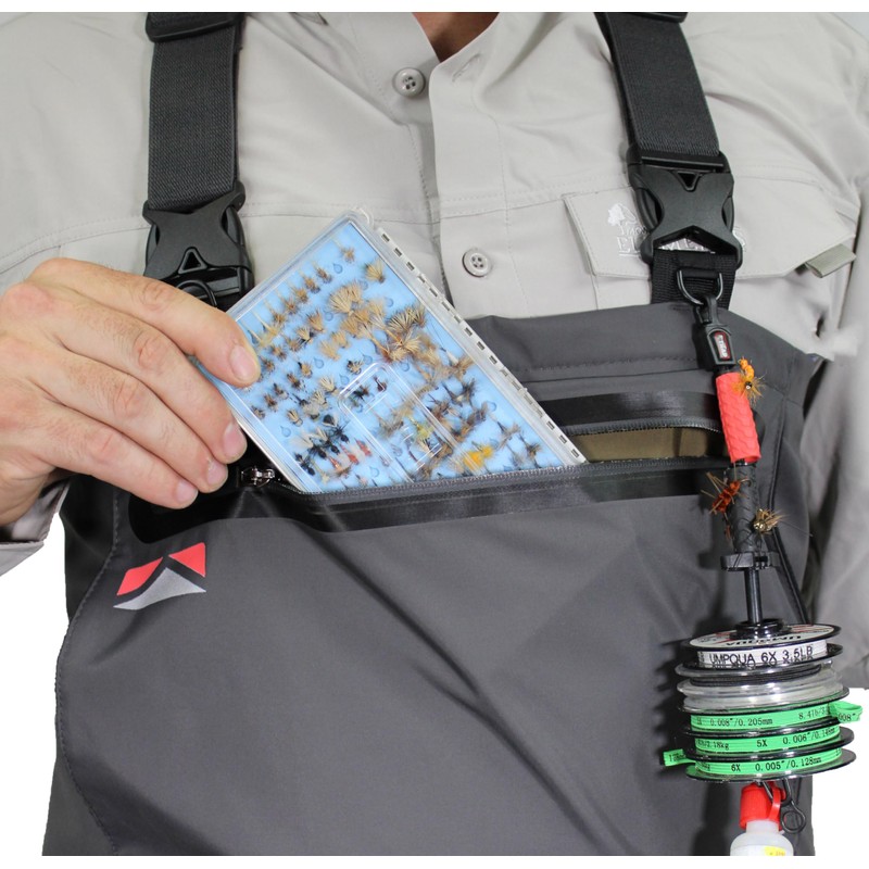 Paramount Outdoors Obsidian Breathable Stockingfoot Chest Fishing Wader (Grey, Large)