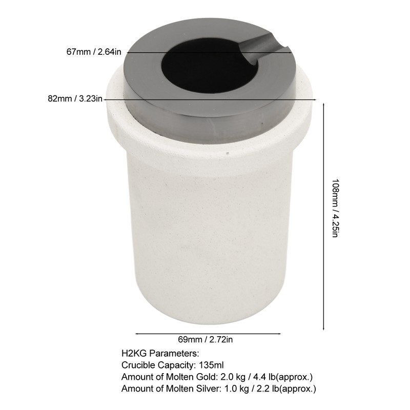 Graphite Crucible Set Induction Gold Melting Furnace High Temperature Resistant